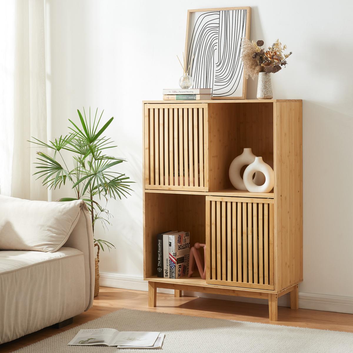 BÜCHERREGAL Ypäjä - Naturfarben, Holz (83.5/120/39cm) - [en.casa]