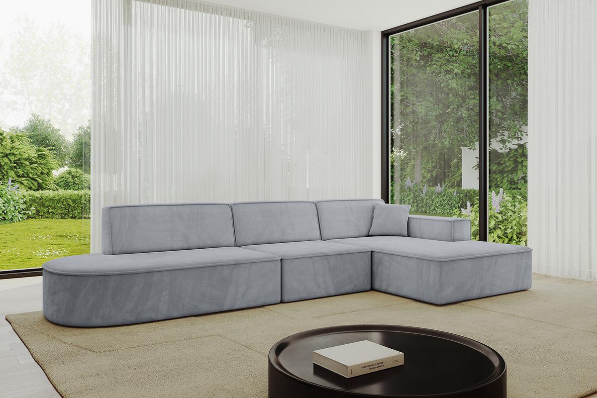 ECKSOFA Ottomane Rechts IREA-L2-v4 - 327x165x77 cm Grau - Titanfarben, Holzwerkstoff/Textil (327/165cm) - ALTDECOR