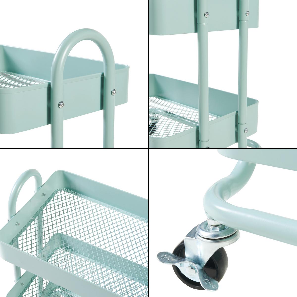 SERVIERWAGEN Pyhäntä - Mintgrün, Metall (46/103.5/35cm) - [en.casa]