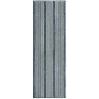 OUTDOORTEPPICH Waschbar FLEET, geometrisch, Blau-Grün, 80 x 230 cm - Blau, Textil (80/230cm) - KADIMA DESIGN
