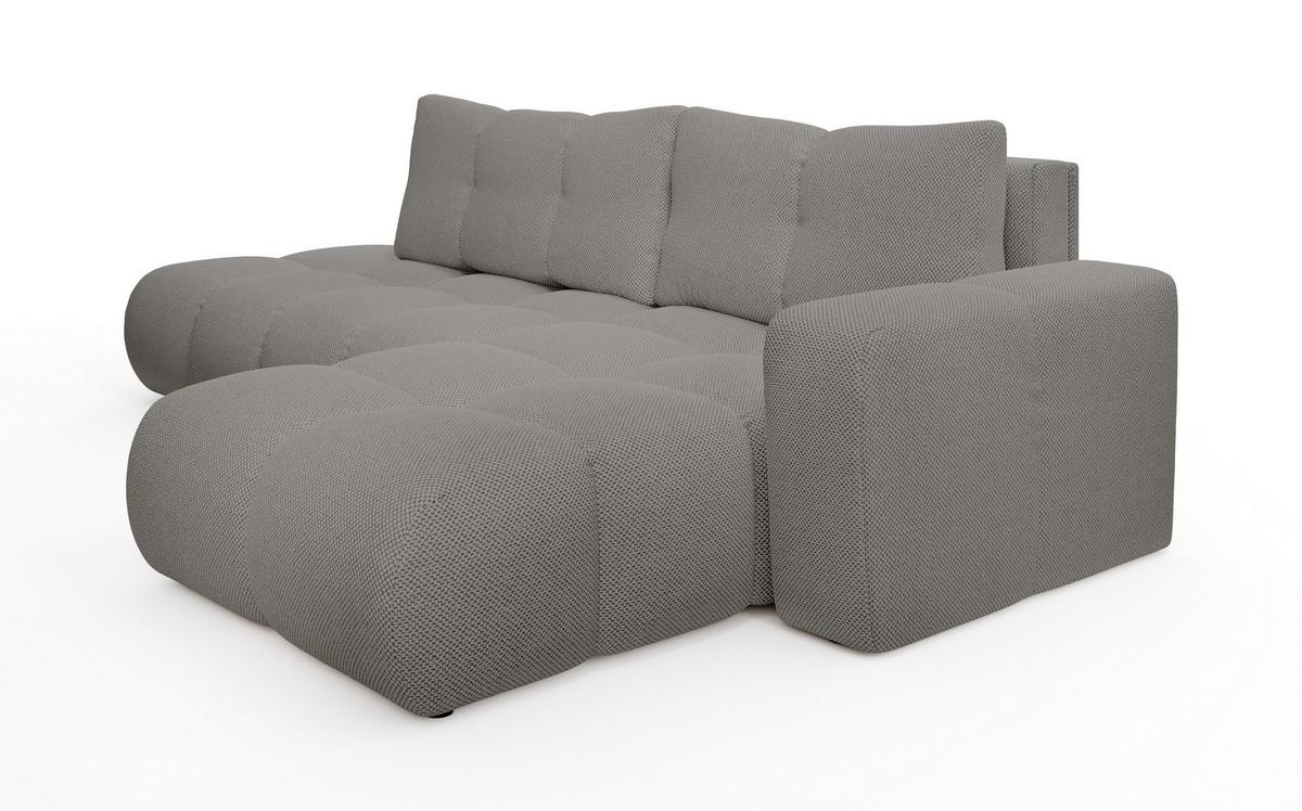ECKSOFA DUCA R-S Grau Jersey mit Schlaffunktion - Grau, Holz (266.5/266.5cm) - MASSENO