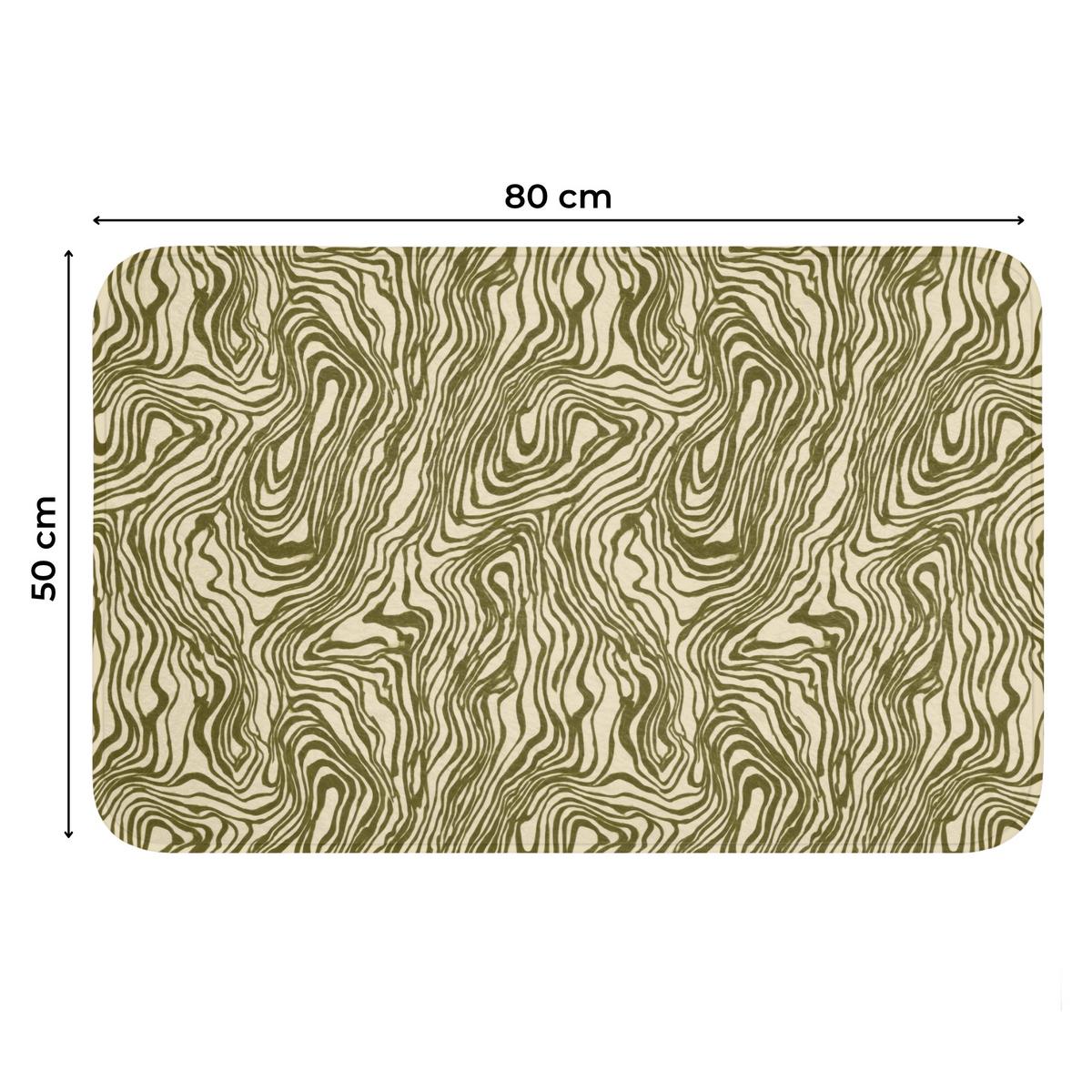 WC-VORLEGER Abstrakt - Marmor - Grün Toilettenteppich 80x50 cm - Dunkelgrün, Textil (80/1cm) - OnlyWow