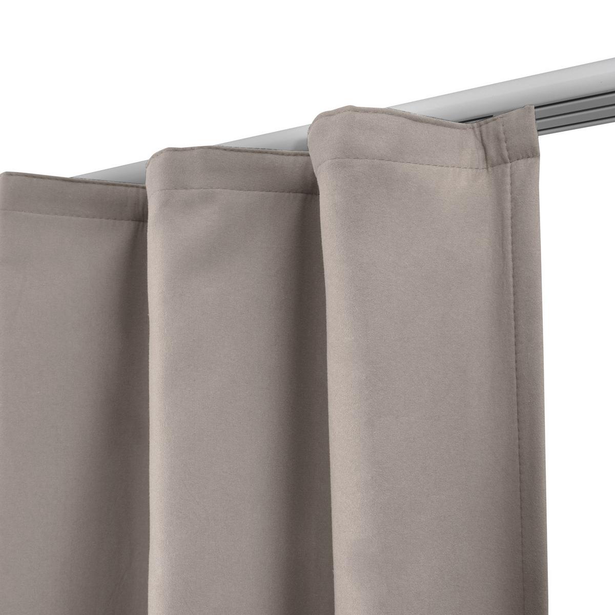 VORHANG Amelie TK mit Kräuselband 140x245cm Sand (2tlg) - Sandfarben, Textil (140/245/1cm) - Beautissu 