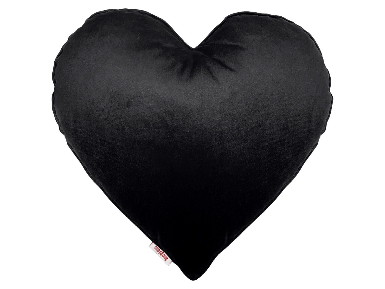 HERZKISSEN Samt&Sonders schwarz 35x32 cm - Schwarz, Textil (34/32cm) - beties Heimtextil