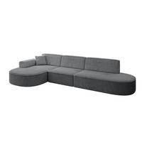 ECKSOFA Ottomane Links MARI-L2 - 328x171x79 cm Dunkelgrau Cord - Dunkelgrau/Schwarz, Holzwerkstoff/Kunststoff (171/321cm) - ALTDECOR