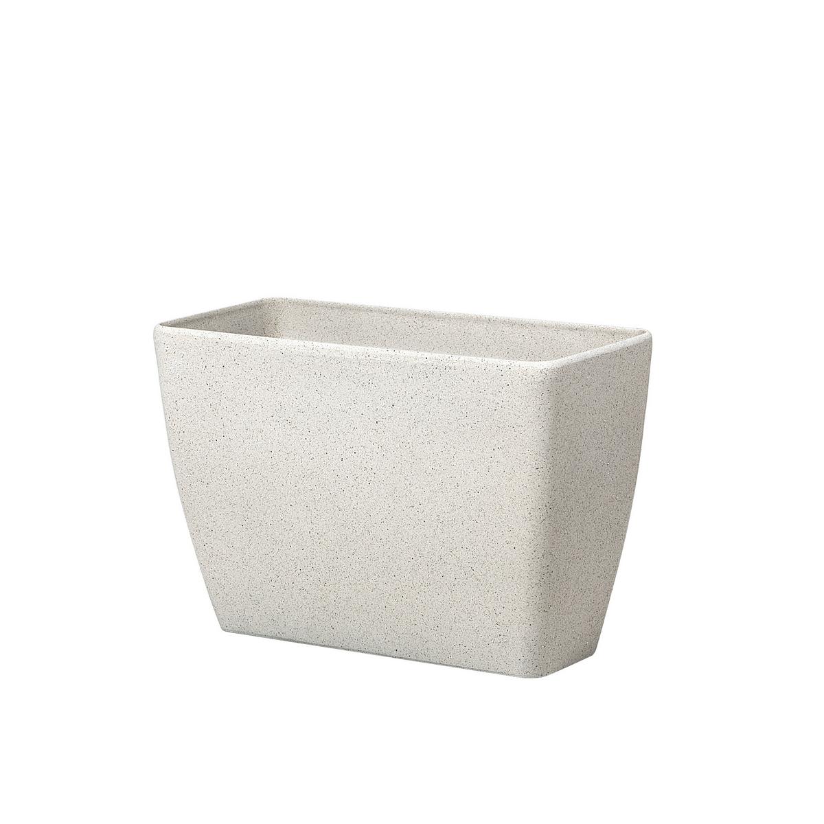BLUMENTOPF 2er-Set hellbeige rechteckig 60/27/41 cm Baris - Beige, Stein (41cm) - Beliani