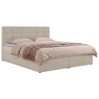 BOXBETT SOLVEN 140/200 - Creme Jersey - Topper T25 - H3 - Creme/Schwarz, Kunststoff/Textil (140/200cm) - MKS