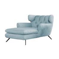 LONGSEAT CHAMRE Hellblau Cord - Schwarz/Hellblau, Textil/Metall (130/95/160cm) - KAWOLA