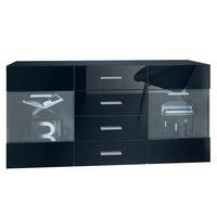 SIDEBOARD Carlos Schwarz Hochglanz - Schwarz Hochglanz, Holzwerkstoff (139/72/35cm) - Vladon