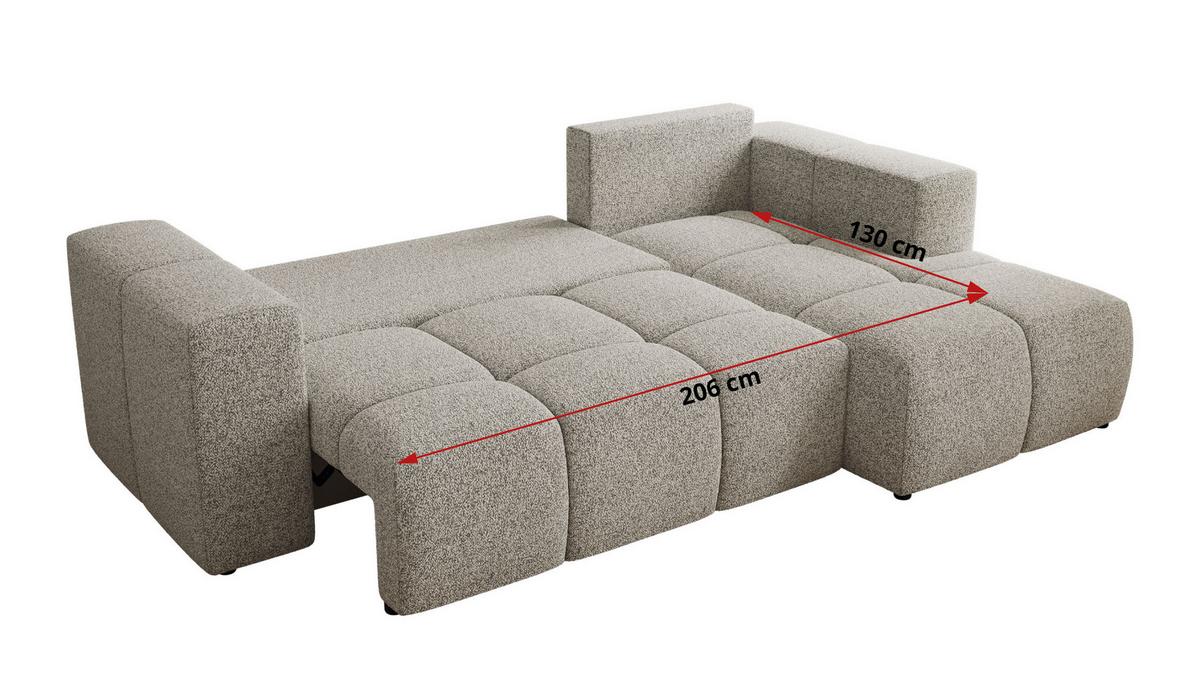 ECKSOFA MONIVA Hellgrau Strukture - Links - Hellgrau/Schwarz, Kunststoff/Textil (164/266cm) - MKS