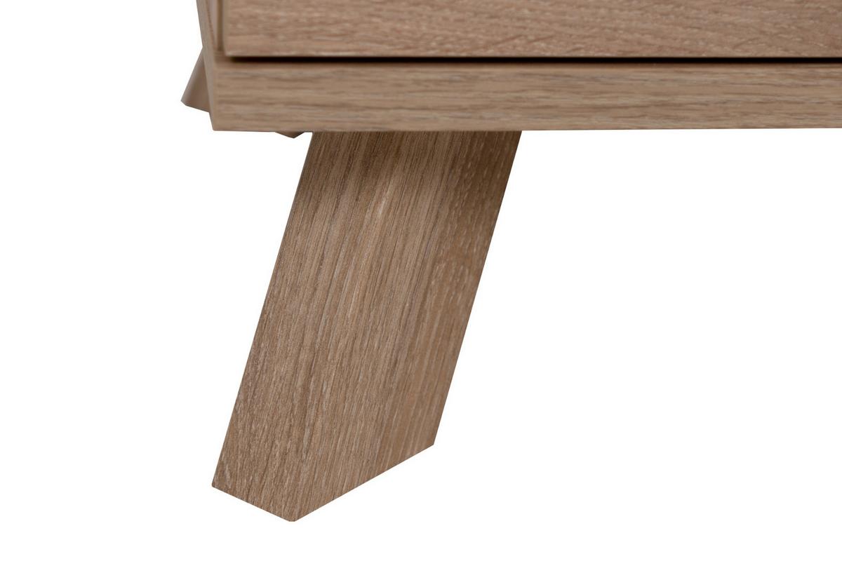 KOMMODE Eiche 84 cm, Anrichte mit 3D-Relief und Push-to-Open - Eichefarben/Messingfarben, Holzwerkstoff/Metall (84/85/40cm) - Furn.Design