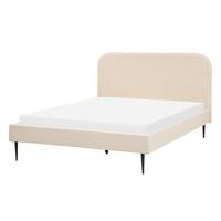 POLSTERBETT 140/200cm Helles Beige Flayat - Beige/Schwarz, Textil (140/200cm) - Beliani