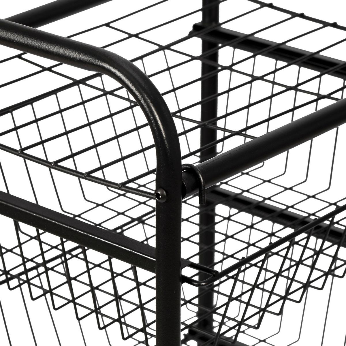 SERVIERWAGEN Rudbjerg - Schwarz, Kunststoff/Metall (41/87/31.5cm) - [en.casa]