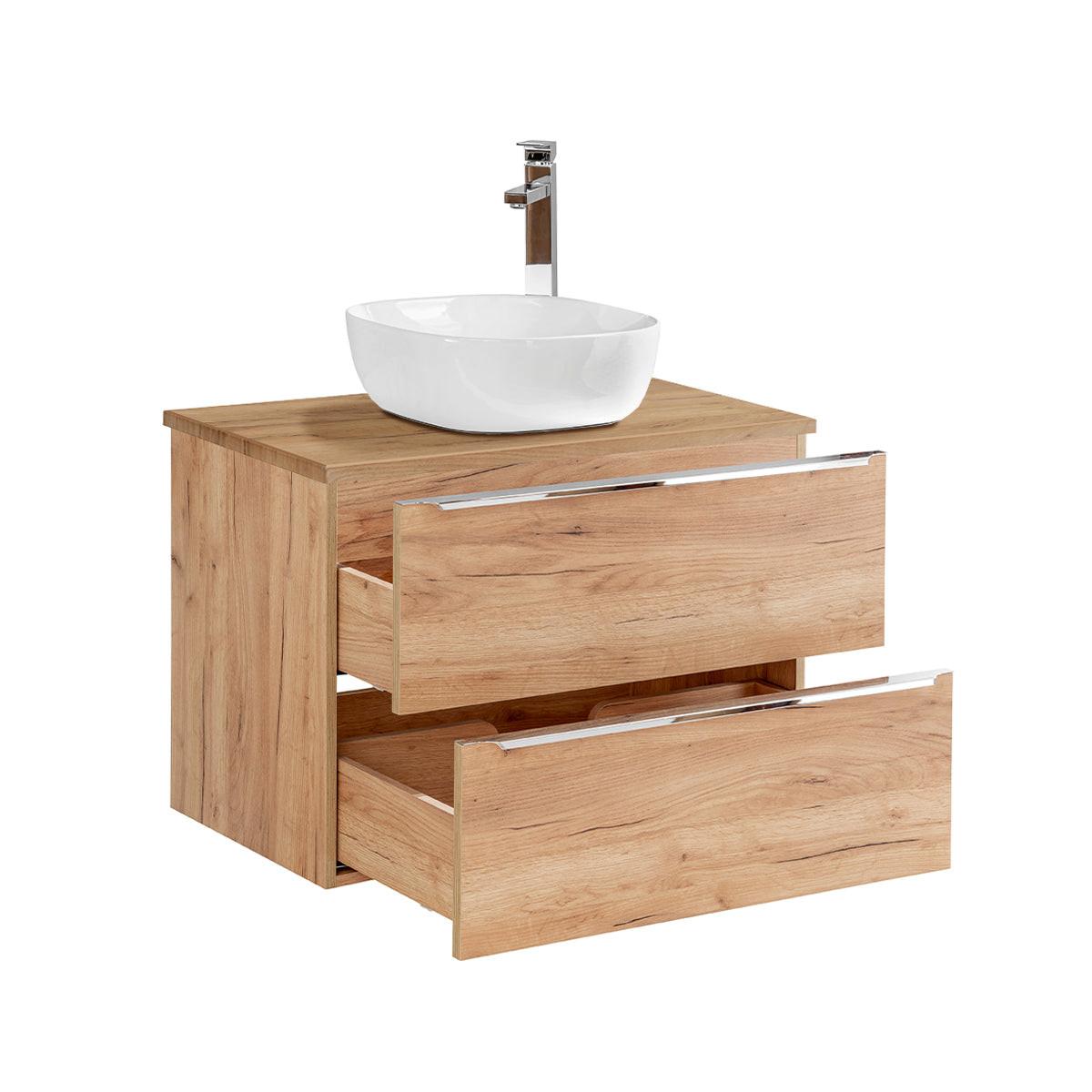 BADMÖBEL 80.4cm April 2er-Set Holz - Braun, Holzwerkstoff (80.4/59/46cm) - Petits-meubles