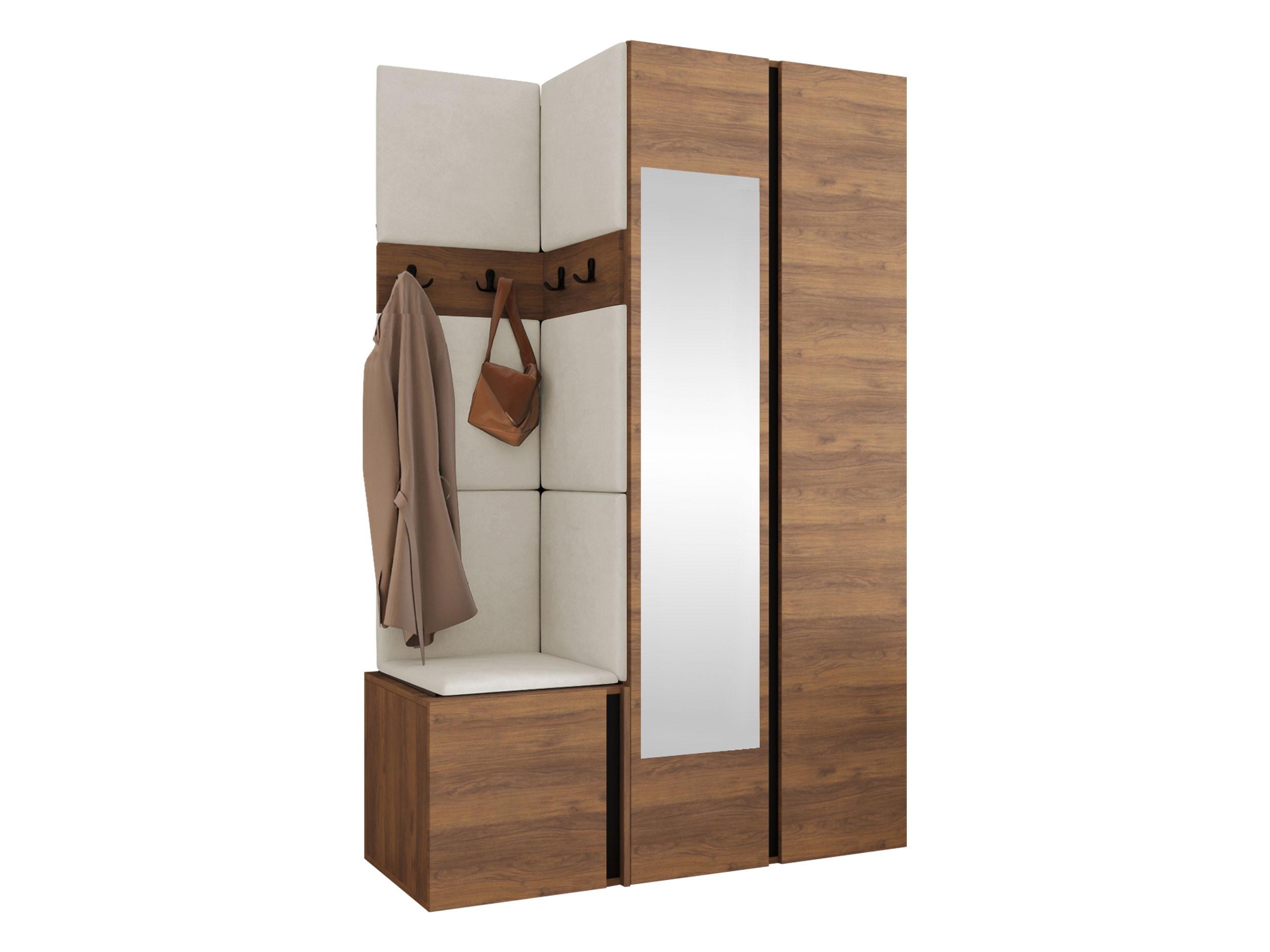 GARDEROBEN-SET Orion XXVI - Beige/Nussbaumfarben, Holzwerkstoff/Kunststoff (116/186/46cm) - MIRJAN24