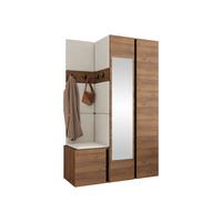 GARDEROBEN-SET Orion XXVI - Beige/Nussbaumfarben, Holzwerkstoff/Kunststoff (116/186/46cm) - MIRJAN24