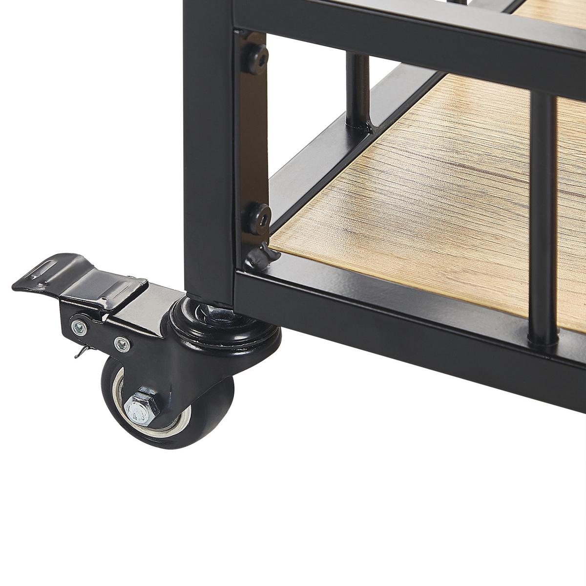 SERVIERWAGEN Metall Hellbraun Hullet - Schwarz/Braun, Holzwerkstoff/Metall (62/89/37cm) - Beliani