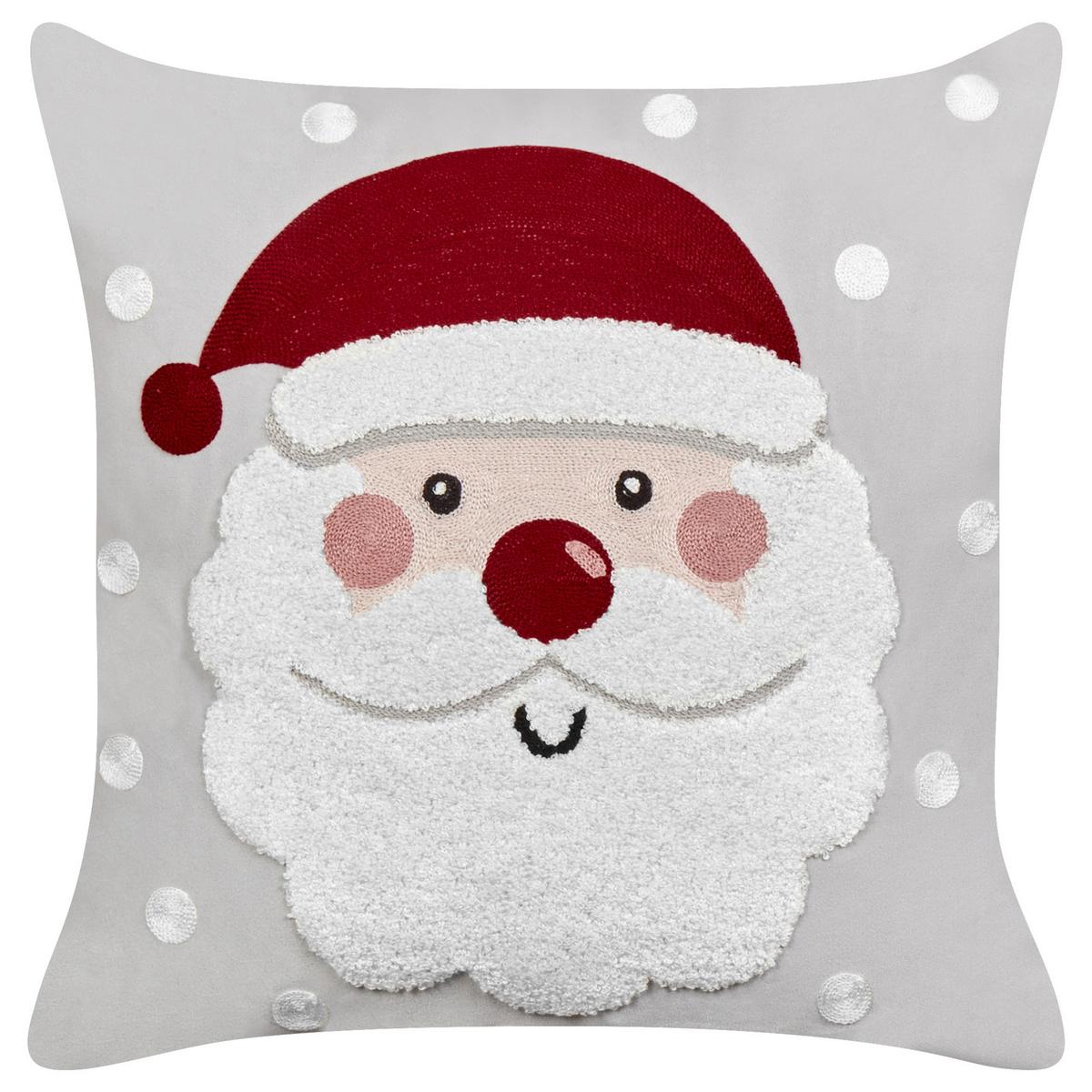 DEKOKISSEN 2er-Set Grau 45/45 cm Sweetener - Rot/Weiß, Textil (45/45cm) - Beliani