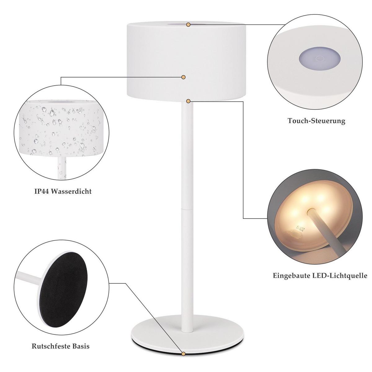 LED-TISCHLEUCHTE Aaron 9/9/25cm - Weiß, Metall (9/9/25cm) - Nettlife