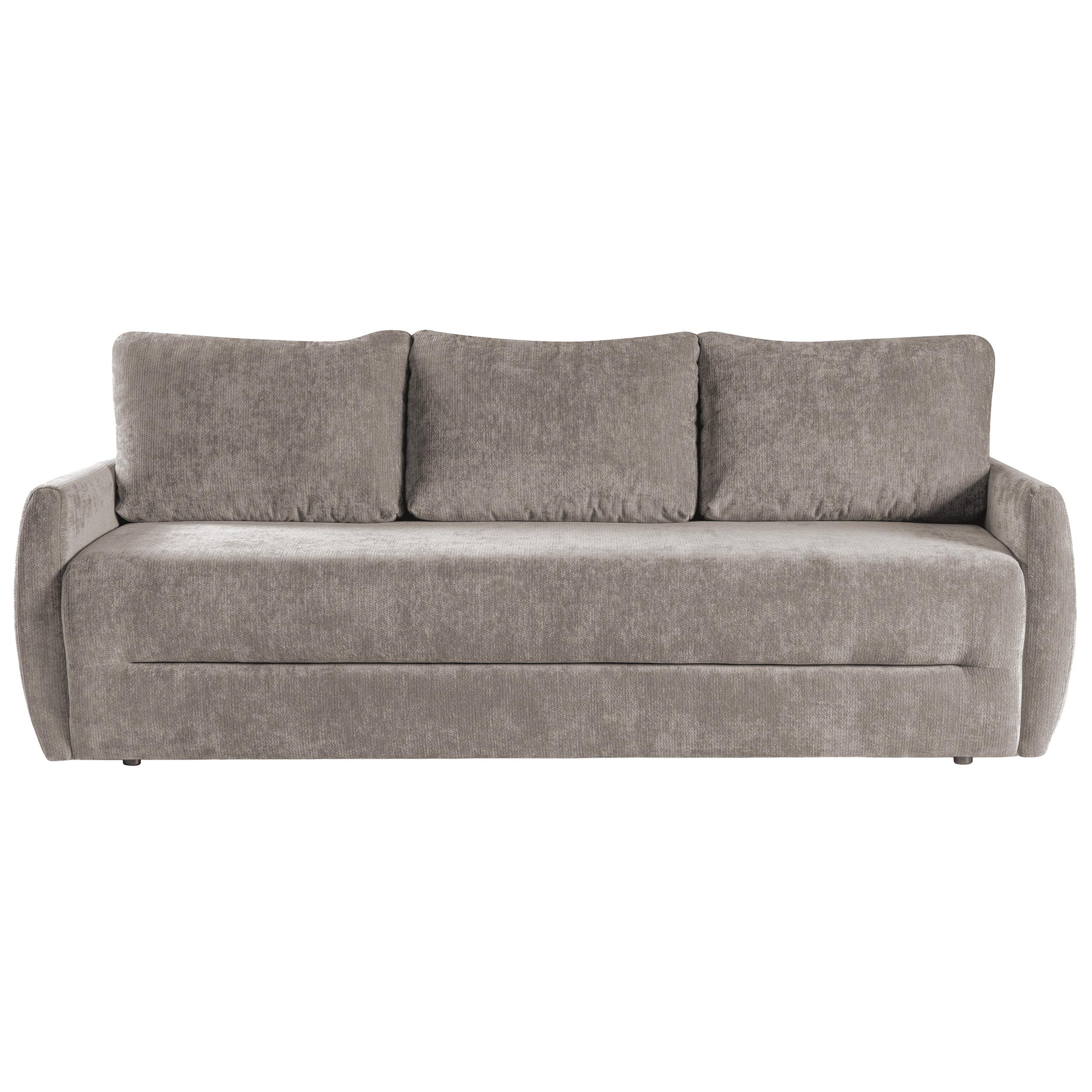 SCHLAFSOFA Piero 3-Sitzer mit Schlaffunktion, Braun - Braun, Textil (222/93/99cm) - Beautysofa