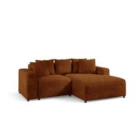ECKSOFA Megan Xs In Stoff Poso - Rotbraun, Holzwerkstoff/Textil (240/165cm) - Fun Möbel