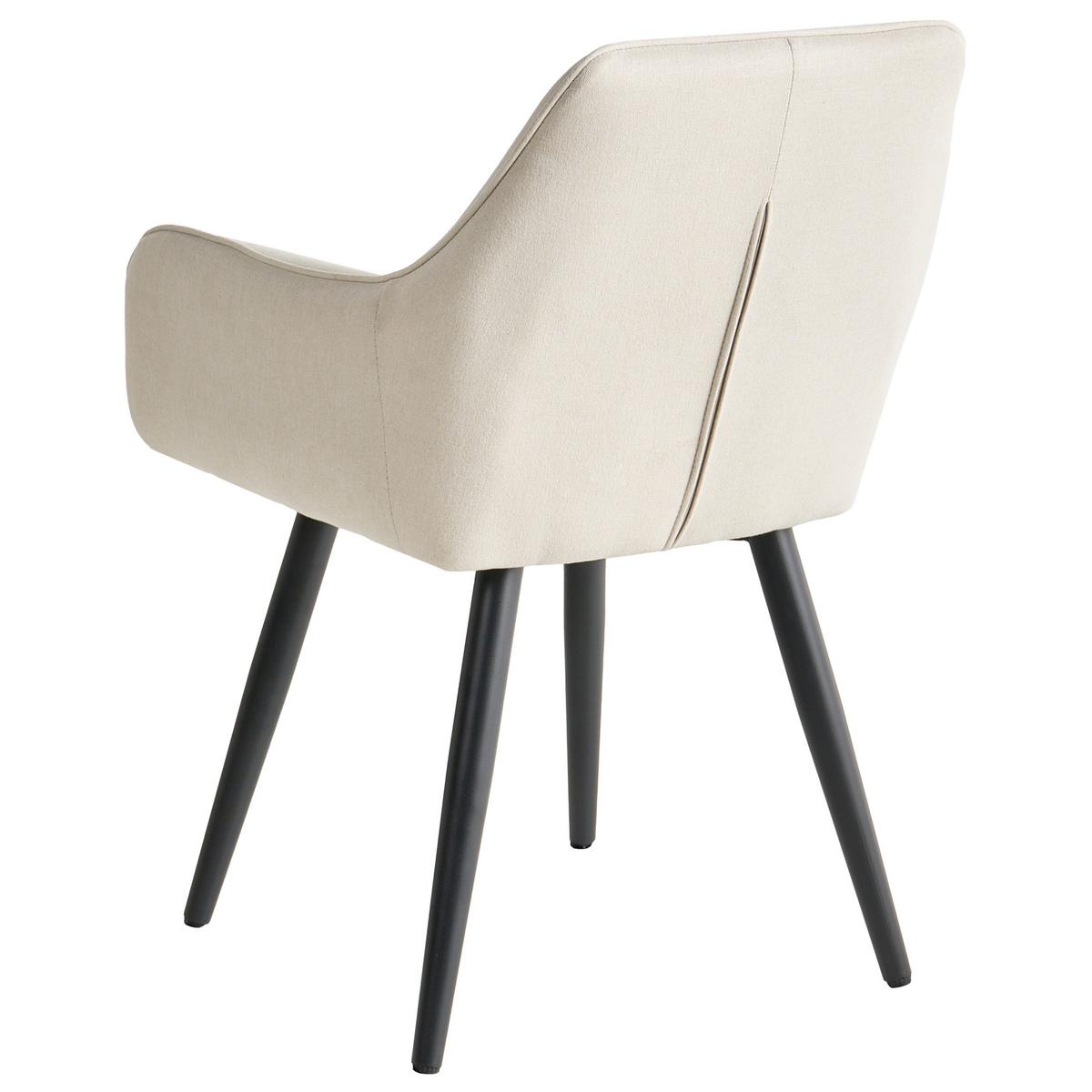 ESSZIMMERSTUHL 2er Set Kunstleinen Hellbeige Tirano - Beige, Textil/Metall (56/83/64cm) - Beliani
