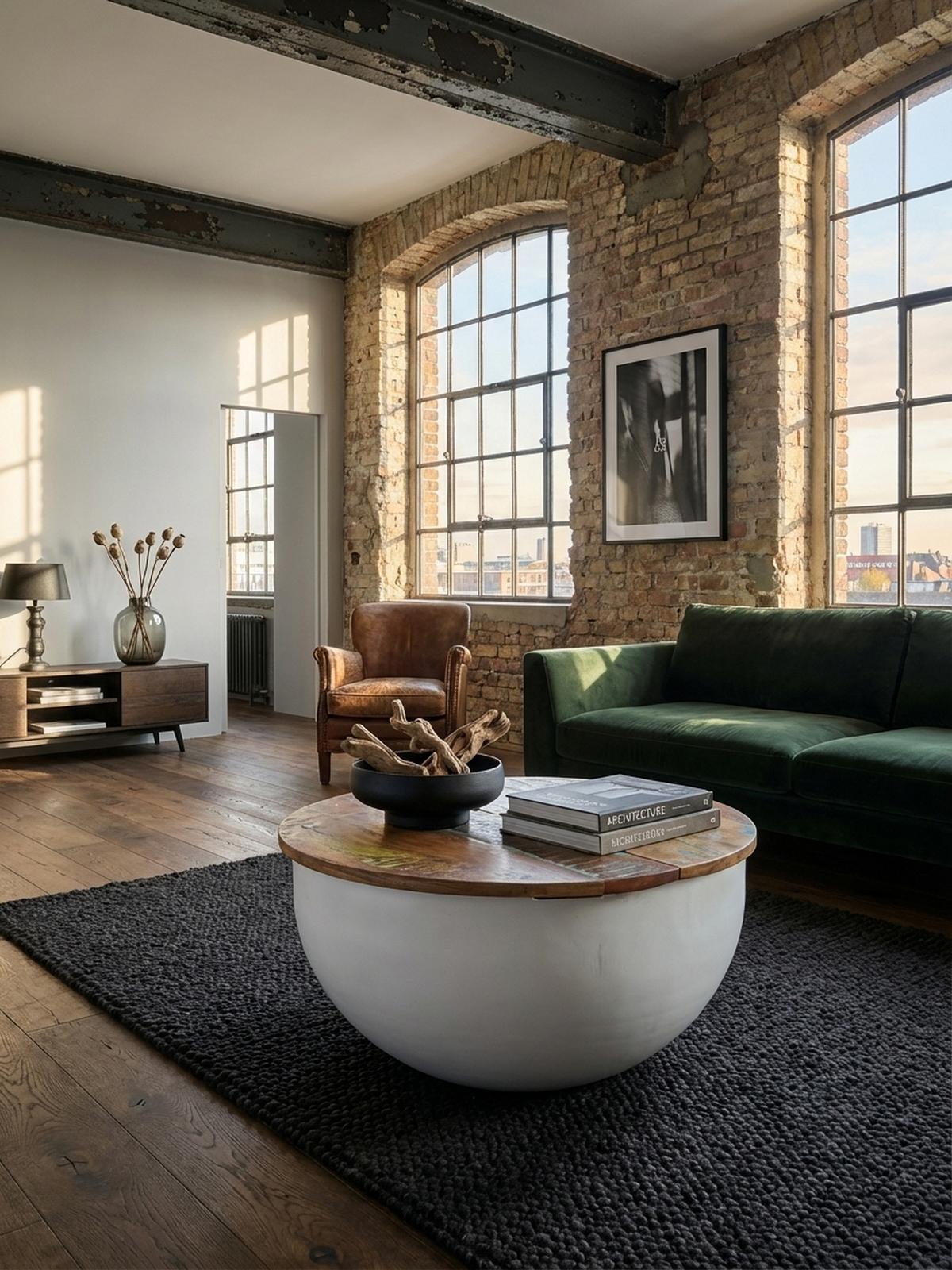 COUCHTISCH Industrie Stil mit klappbarer Tischplatte, Aufbewahrung, Massivholz, Metallkörper, Weiß 60x60x34 cm - Weiß, Holz/Metall (60/60/34cm) - KADIMA DESIGN