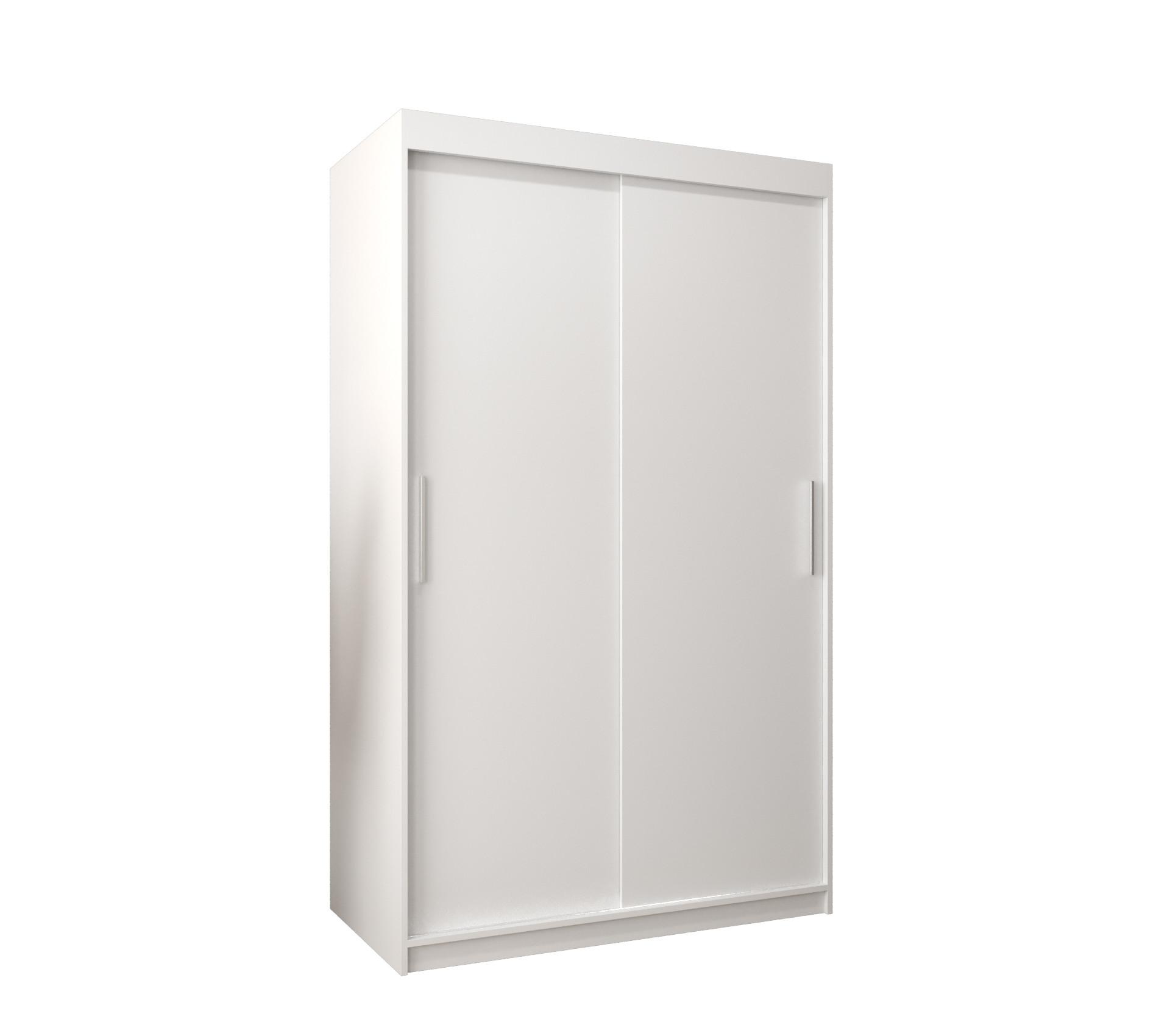 SCHIEBETÜRENSCHRANK TOKYO 200/120/62 2-türig - Silberfarben/Weiß, Holz/Kunststoff (120/200/62cm) - MÖBEL KRYSPOL
