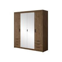 KLEIDERSCHRANK Elena 4D6S - Eichefarben/Schwarz, Holzwerkstoff/Kunststoff (177/191/53cm) - MIRJAN24