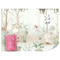 FOTOTAPETE für Kinder Tiere Wald Pflanzen 100x70 - Beige/Orange, Papier (100/70cm) - Muralo