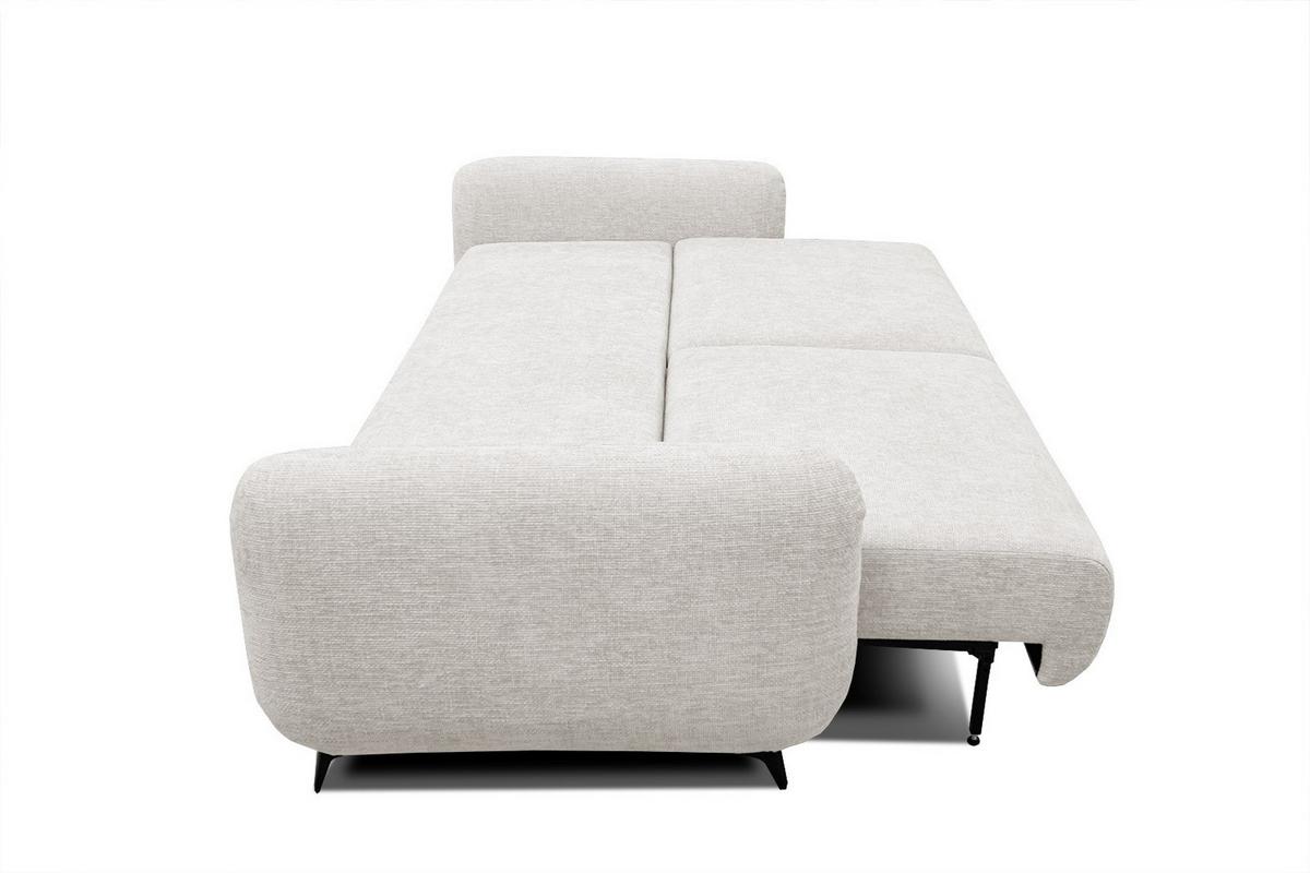 SOFA DRAKE 3-Sitzer mit Schlaffunktion, ecru - Ecru/Braun, Holz/Textil (232/90/107cm) - Wozimo