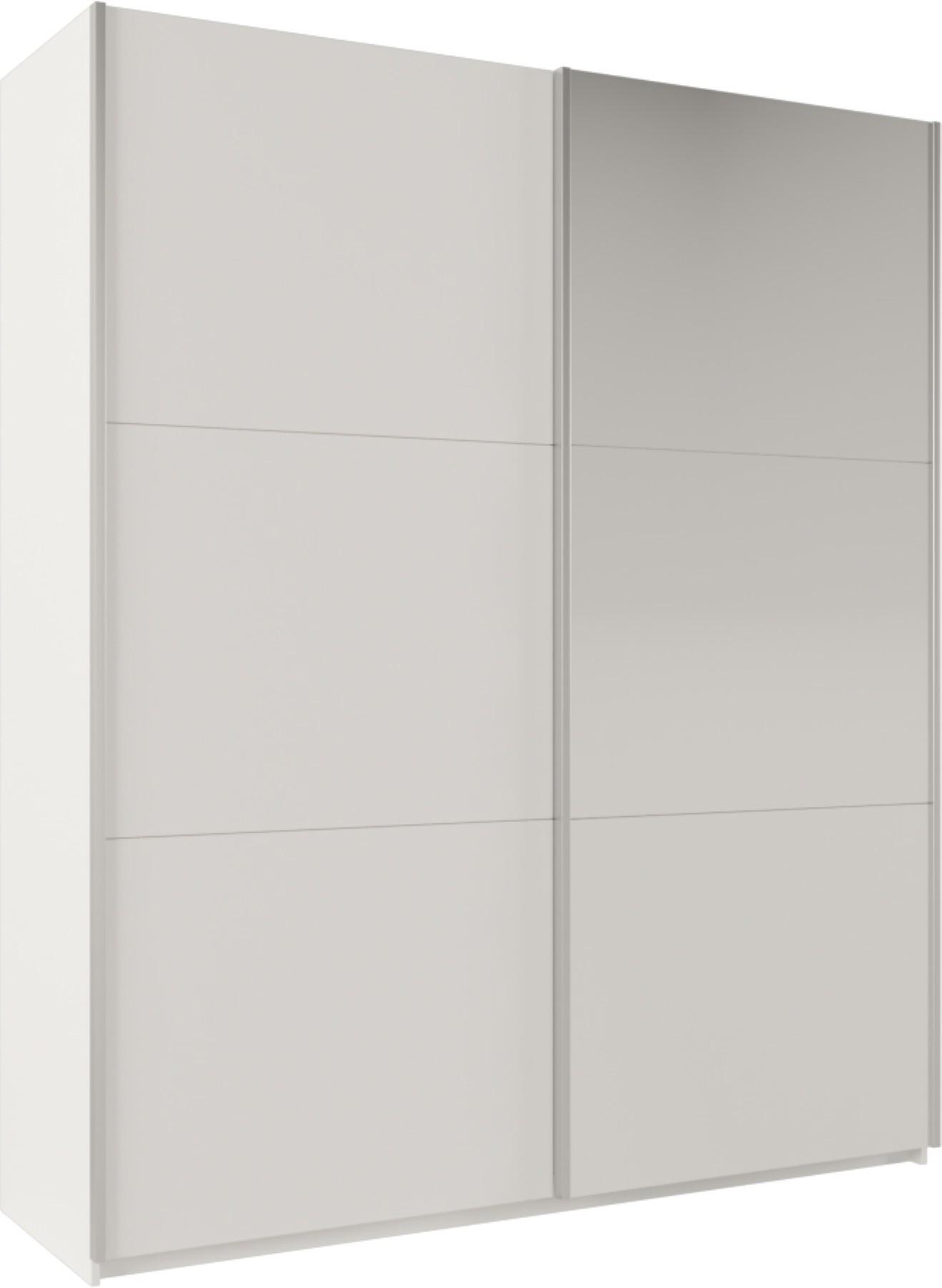 SCHWEBETÜRENSCHRANK ORIANNA 200/244/65 cm 2-türig mit Spiegel Weiß - Weiß, Holzwerkstoff (200/244/65cm) - MASSENO