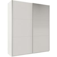 SCHWEBETÜRENSCHRANK ORIANNA 200/244/65 cm 2-türig mit Spiegel Weiß - Weiß, Holzwerkstoff (200/244/65cm) - MASSENO