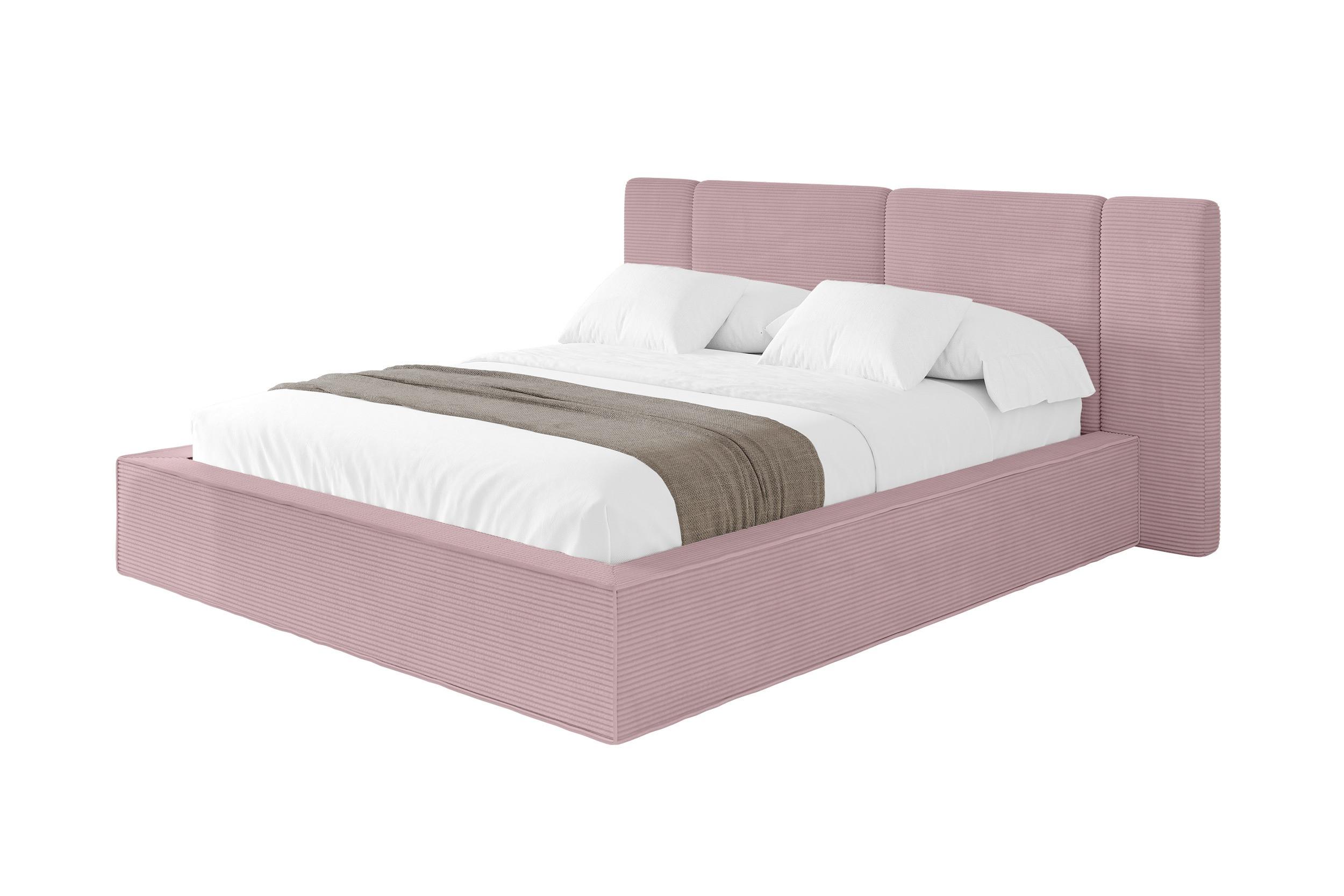 POLSTERBETT mit Bettkasten und Lattenrost, Bett mit Matratze H3/H4 - RIVO 140x200 Rosa - Rosa, Holzwerkstoff/Textil (140/200cm) - ALTDECOR