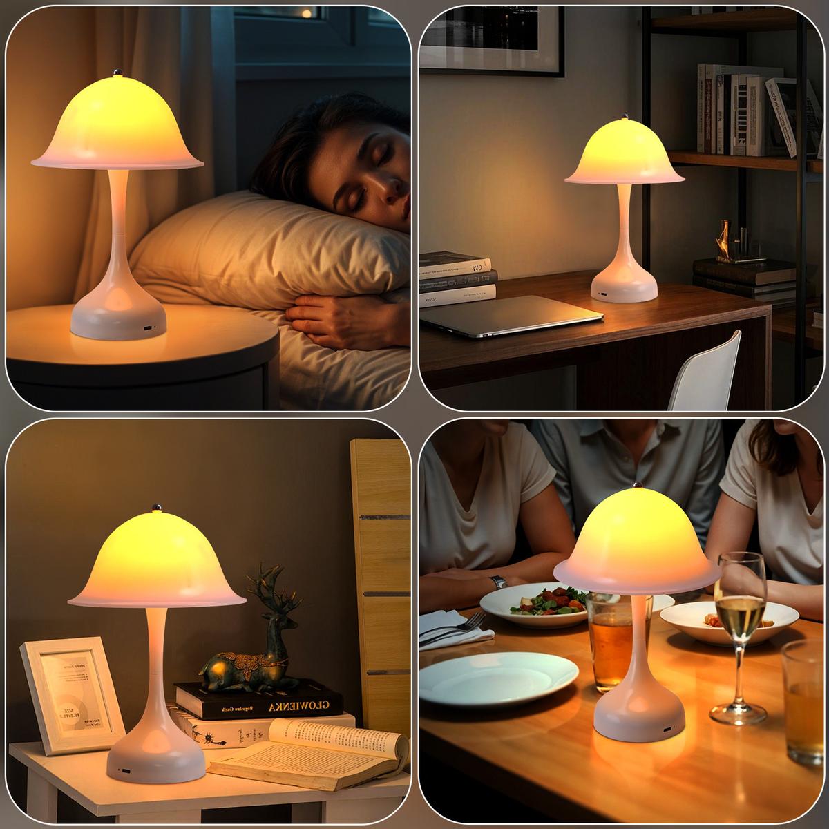 LED TISCHLAMPE Glowyn 16/9/24.5 cm - Weiß, Kunststoff (16/9/24.5cm) - ZMH