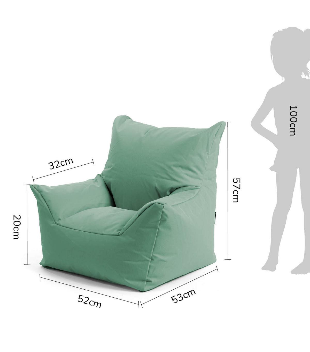 OUTDOOR-KINDER-SITZSACK Der Gartenzwerg - Mintgrün, Textil (52/57/53cm) - Mokebo