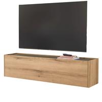 TV-LOWBOARD Evoke Eiche, grau 150 cm Hängeschrank, TV-Unterteil hängend - Eichefarben/Grau, Holzwerkstoff/Metall (150/35/30cm) - Furn.Design