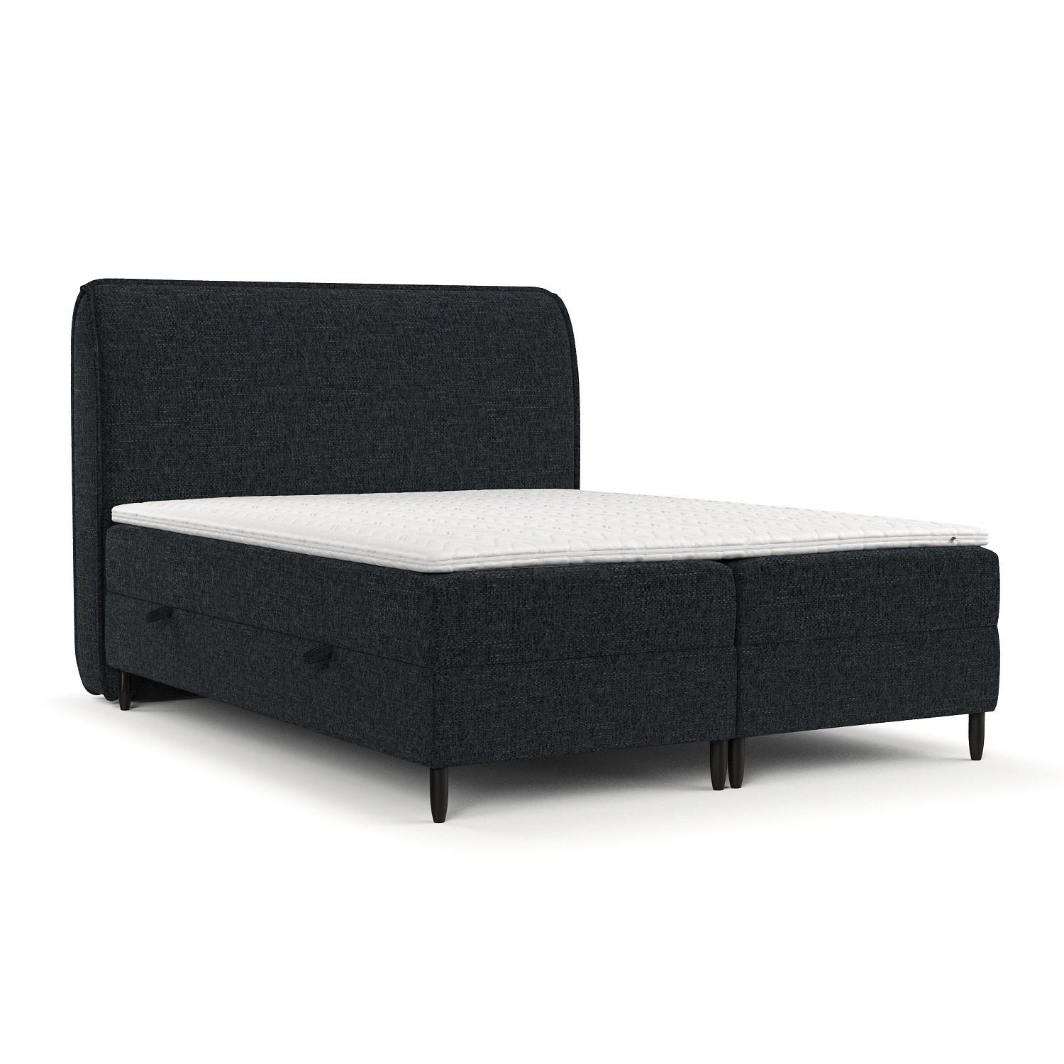 BOXBETT Lunaro 120/200 cm Anthrazit im Modesto Stoff - Anthrazit/Schwarz, Holz/Holzwerkstoff (120/200cm) - AltaBeds