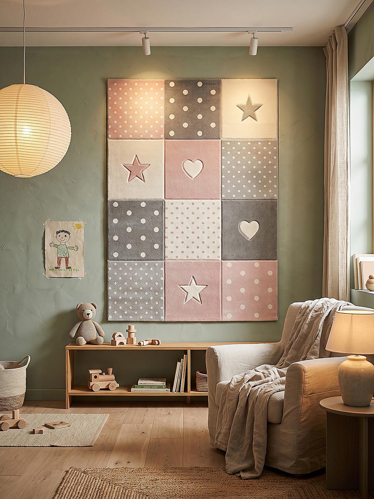 SPIELTEPPICH IDRO Patchwork Polypropylen Pink 120 x 170 cm - Rosa, Textil (120/170cm) - KADIMA DESIGN