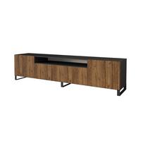 LOWBOARD NOA-2-S 200x53x41 cm - Schwarz / Katania - Eiche Wotan/Schwarz, Holzwerkstoff (200/53/41cm) - ALTDECOR