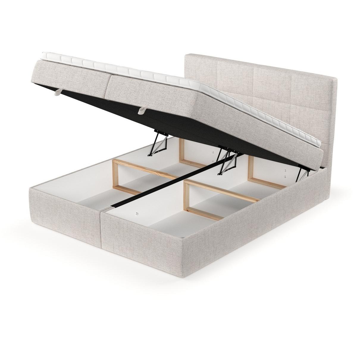 BOXBETT Velto 180/200 cm Hellbeige im Neve Stoff - Sandfarben/Schwarz, Holz/Holzwerkstoff (180/200cm) - AltaBeds