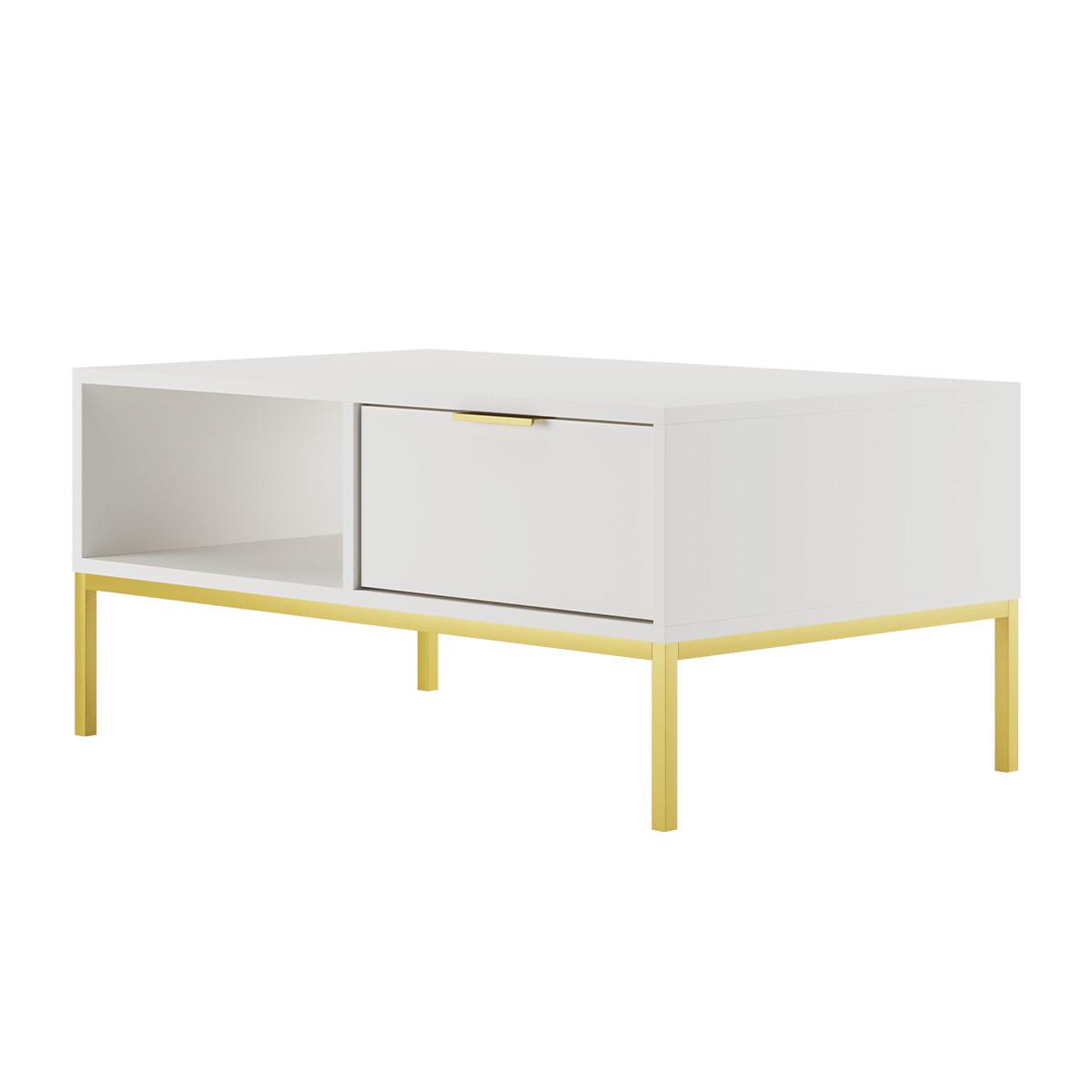 COUCHTISCH Seattle Weiß - Weiß, Holzwerkstoff (60/100/45.4cm) - Petits-meubles