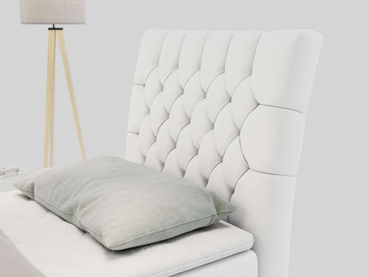 BOXBETT MILEN 90/200 Weiß Kunstleder - H3 - Rechts Seite - Weiß, Holz/Textil (90/200cm) - MKS