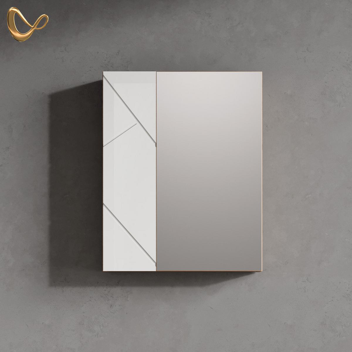SPIEGELSCHRANK Ronco Weiß/Eiche 60 x 75 cm - Eichefarben/Weiß, Holzwerkstoff (60/75/17.2cm) - Livinity®
