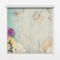 INNENROLLO - Fensterrollo - Rollo - 80x140 cm - Blumen auf blauem Hintergrund - Blau, Kunststoff (80/140/0.5cm) - TULUP