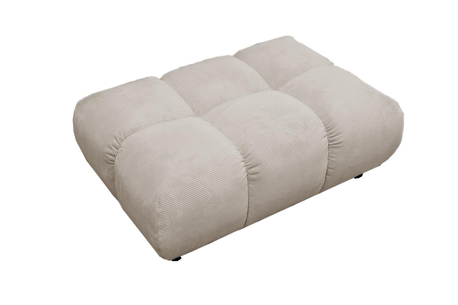 HOCKERBANK VIVIEN Beige Cord - Beige, Textil (108/41/73cm) - KAWOLA