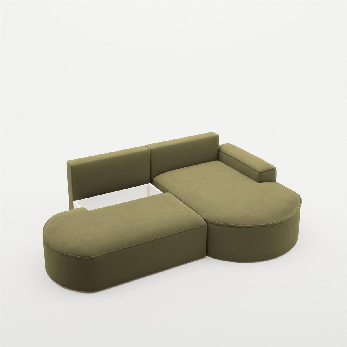 ECKSOFA Venedig Mit Schlaffunktion - Grün, Holzwerkstoff/Textil (278/179cm) - Fun Möbel