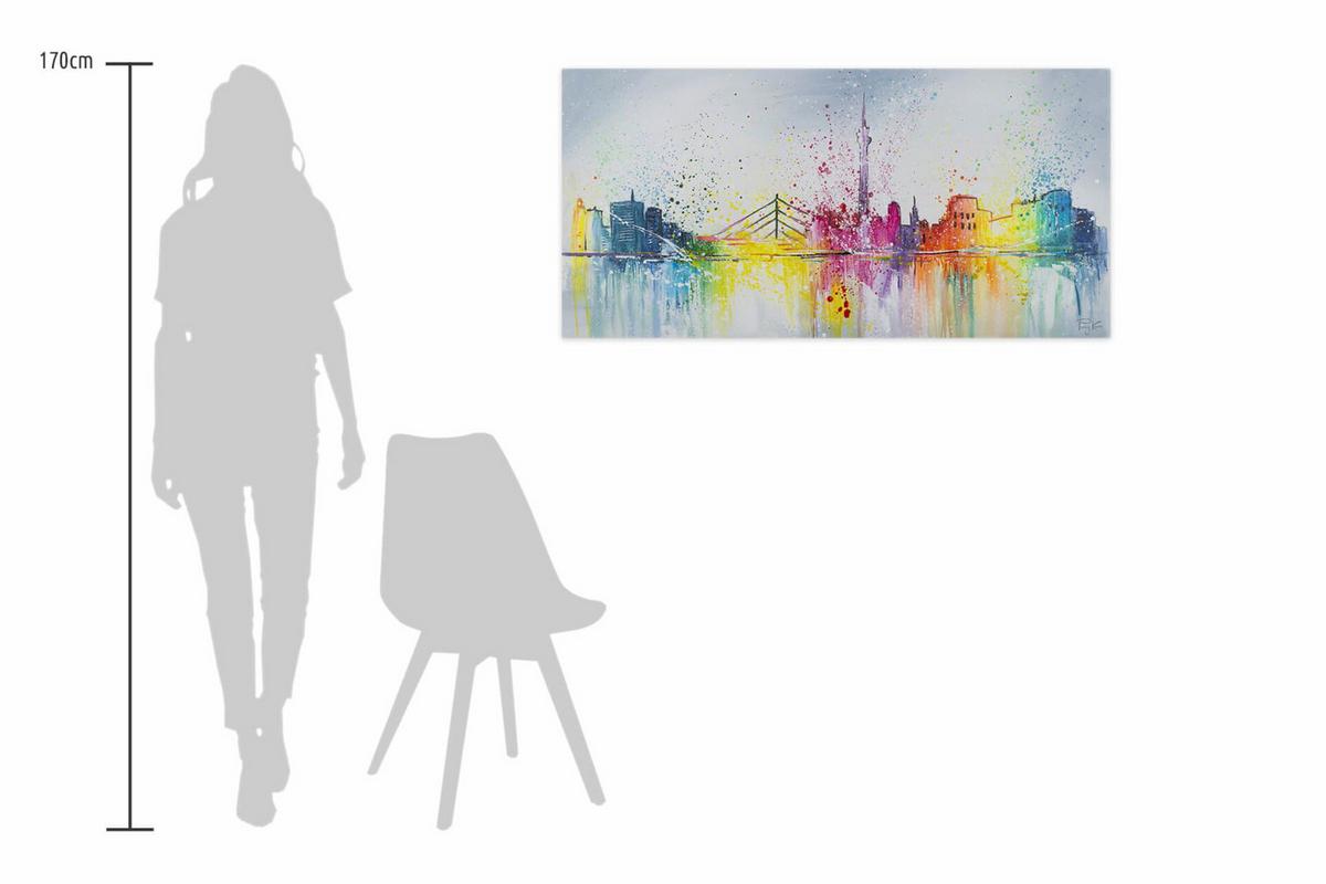 ACRYLBILD HANDGEMALT 120/60 cm - Multicolor/Grau, Holz/Textil (120/60cm) - KUNSTLOFT