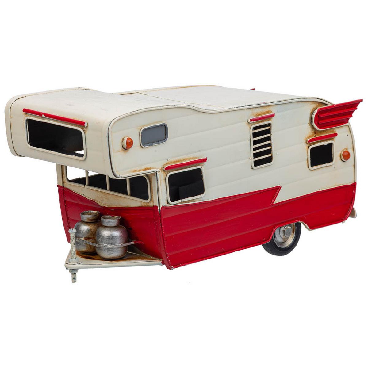 WOHNWAGEN aus metall 28x13x15cm - Rot, Metall (28/15/12.5cm) - Wanderlust