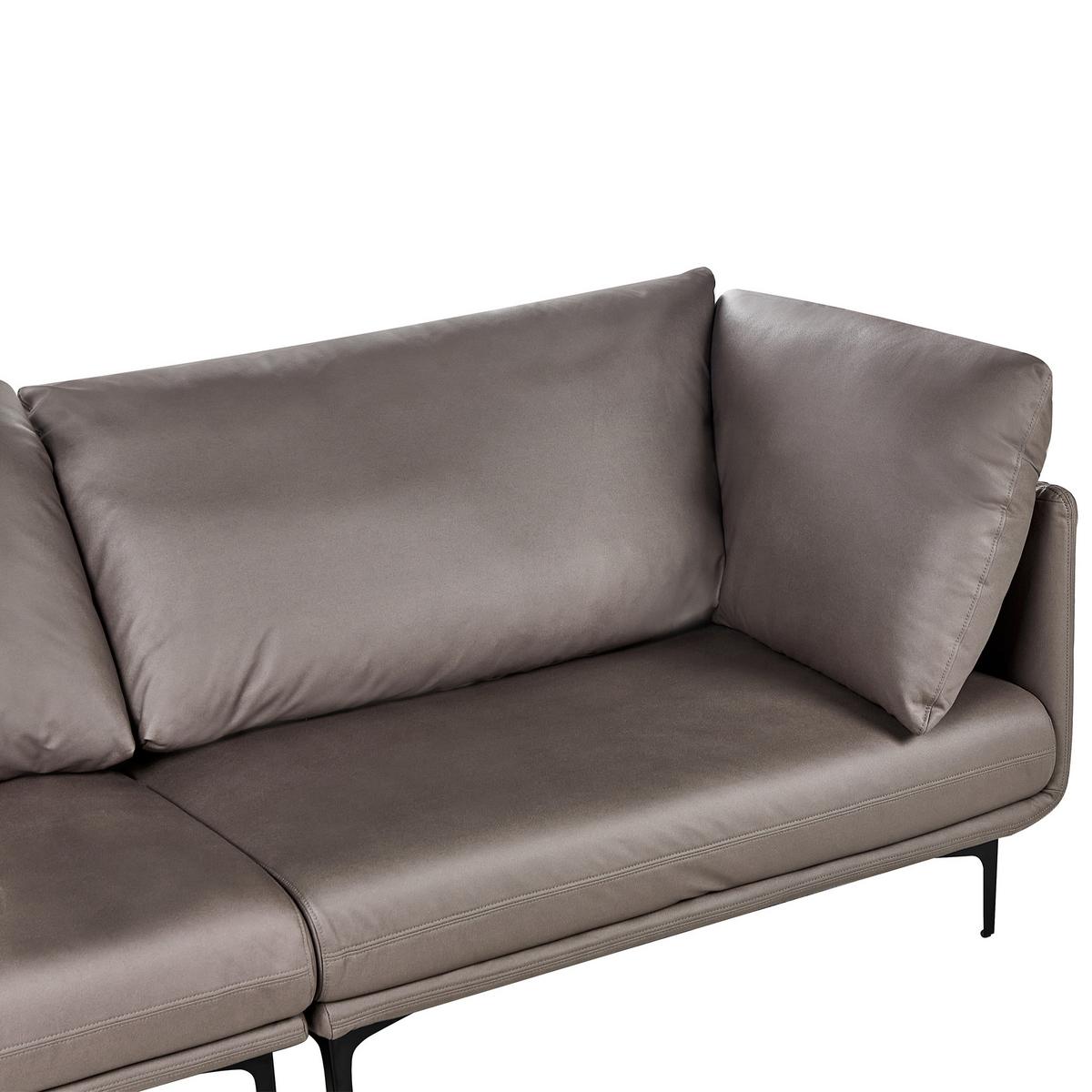 3-SITZER-SOFA Stoff Braun Revsnes - Braun, Textil (242/86/81cm) - Beliani